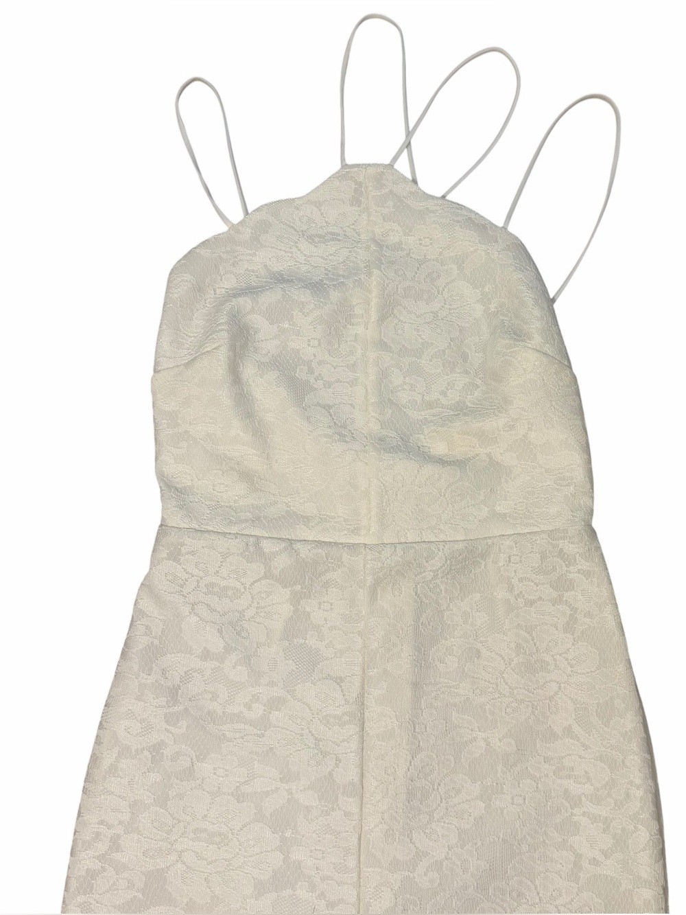 Topshop Ivory Floral Jacquard Strappy Scallop Hem Dress US 2 - Picture 2 of 5